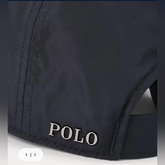 Polo Ralph Lauren black pony plaque cap baseball hat adjustable gunmetal silver - Picture 7 of 12